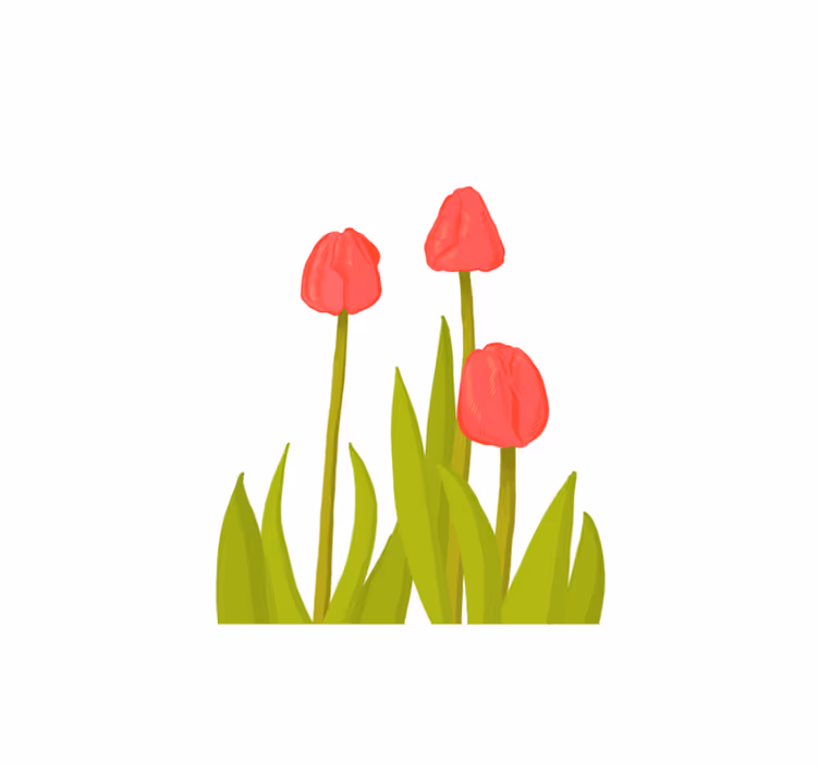 Vibrant Tulip Blossom floral vinyl carpet - TenStickers