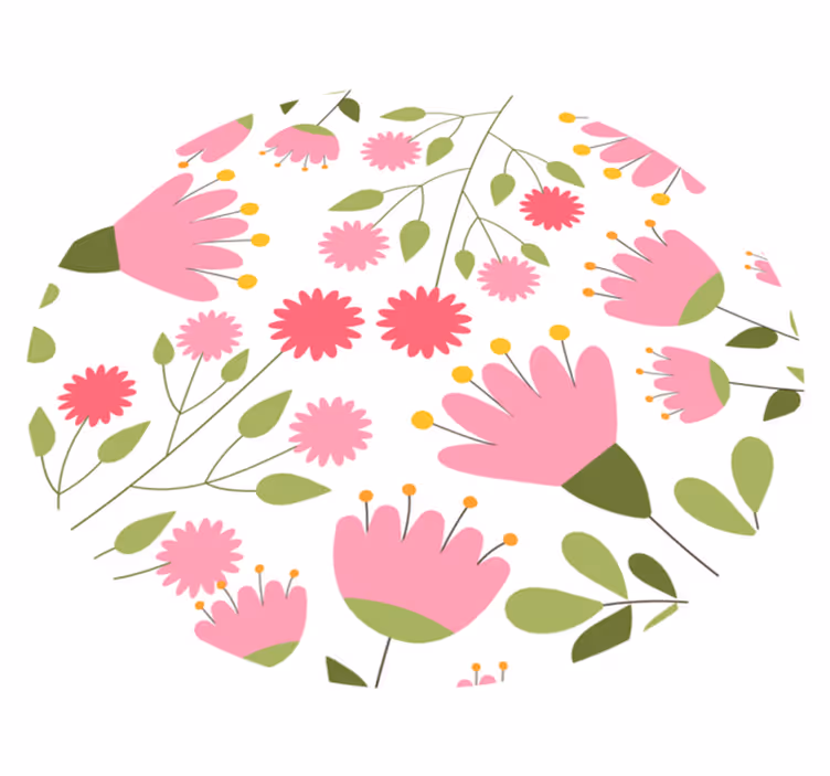 Floral vinyl carpet floral pattern joy - TenStickers