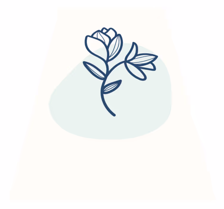 Botanical Outline Illustration floral vinyl carpet - TenStickers