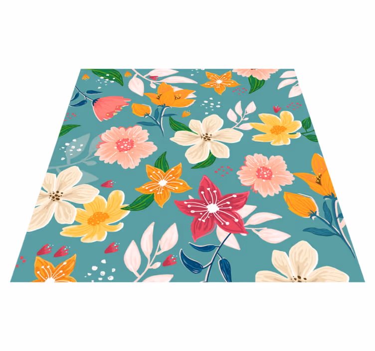 Floral pattern play floral vinyl carpet - TenStickers