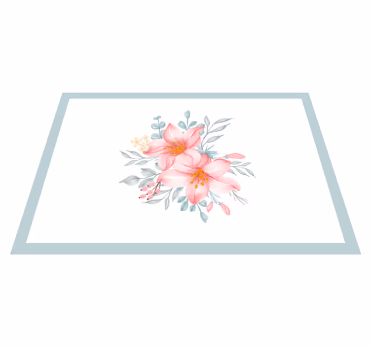 Pink Blossom Sophistication floral vinyl carpet - TenStickers