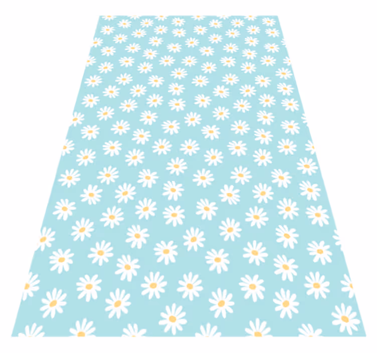 Daisy blue motif floral vinyl carpet - TenStickers