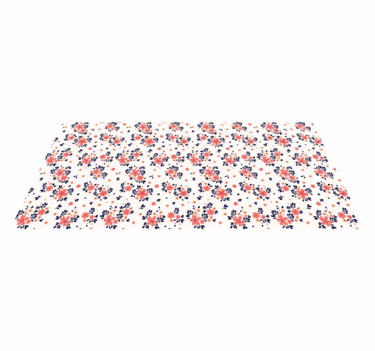 Blooming floral motif floral vinyl carpet - TenStickers