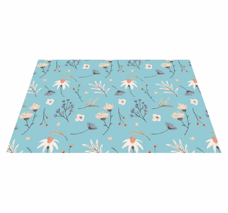 Floral vinyl carpet with blooming floral designs - TenStickers