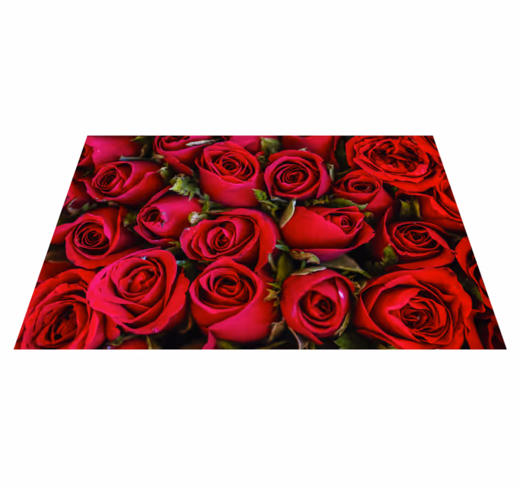 Vibrant Red Roses entrance hall vinyl carpet - TenStickers