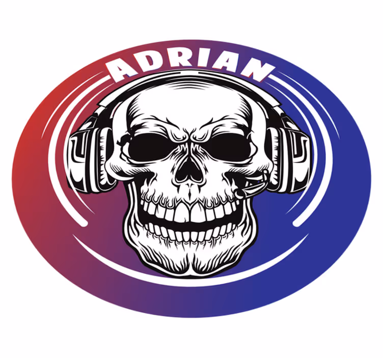Custom skull headphones teen vinyl carpet - TenStickers