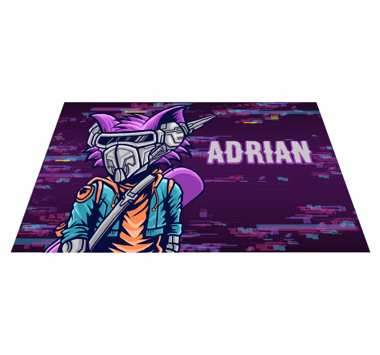 Custom futuristic character teen vinyl carpet - TenStickers