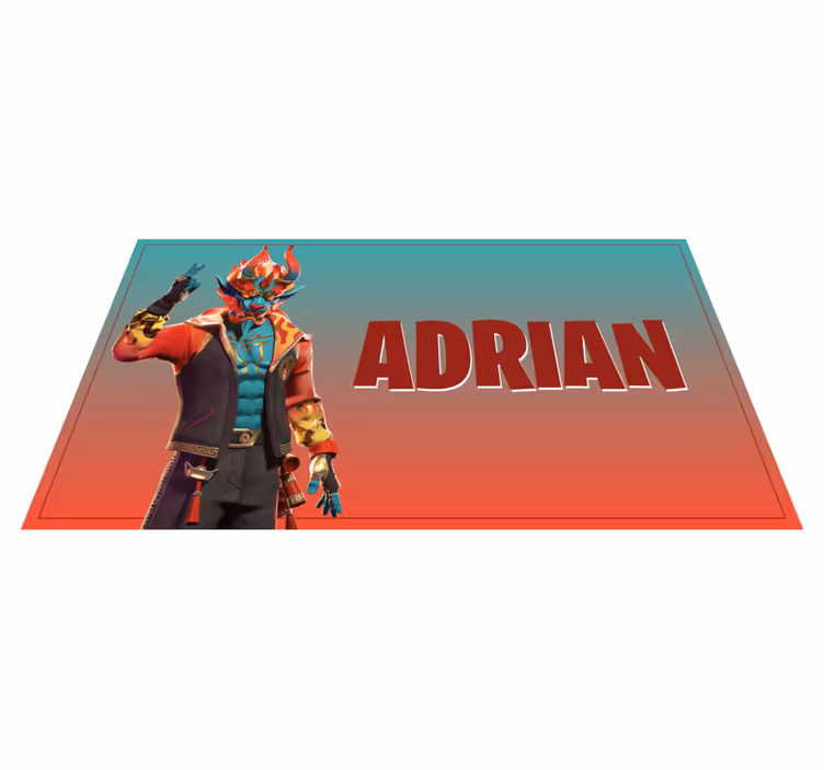 Gaming character with name teen vinyl carpet - TenStickers