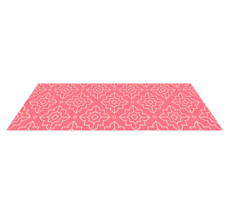 Pink lattice motif geometric vinyl carpet - TenStickers
