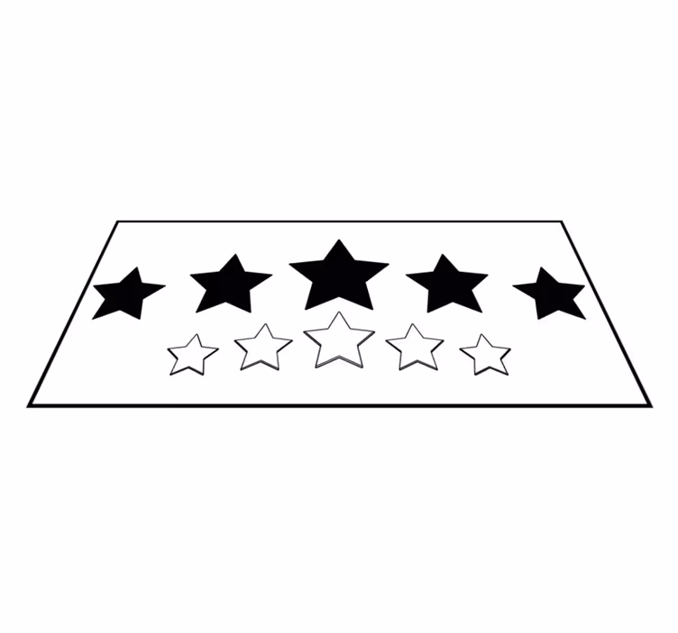 White and black motif star vinyl carpet - TenStickers