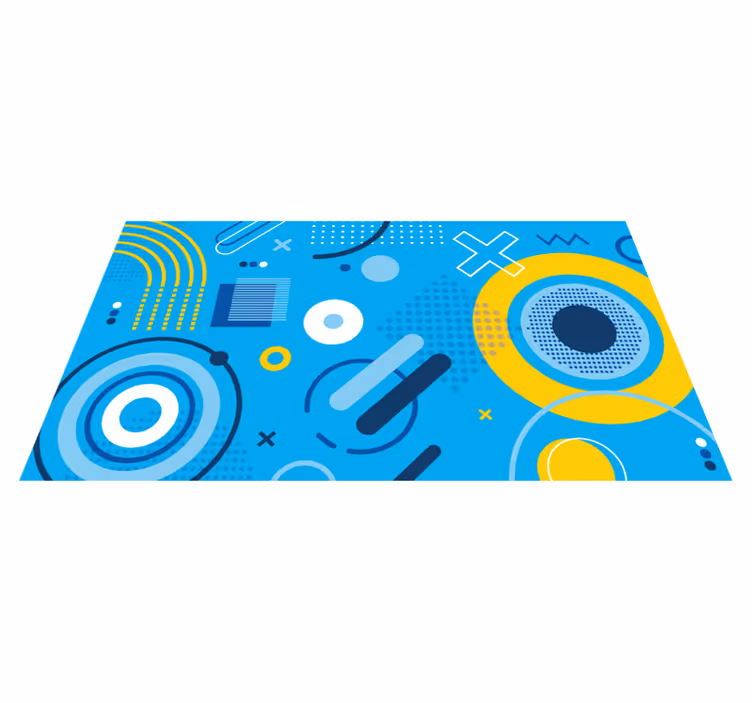 Blue modern motif geometric vinyl carpet - TenStickers