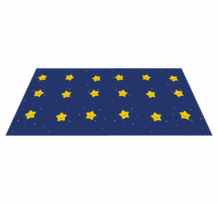 Happy blue pattern star vinyl carpet - TenStickers