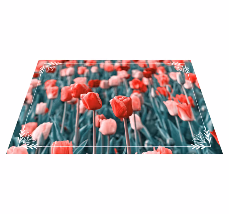 Tulip Field Scene floral vinyl carpet - TenStickers