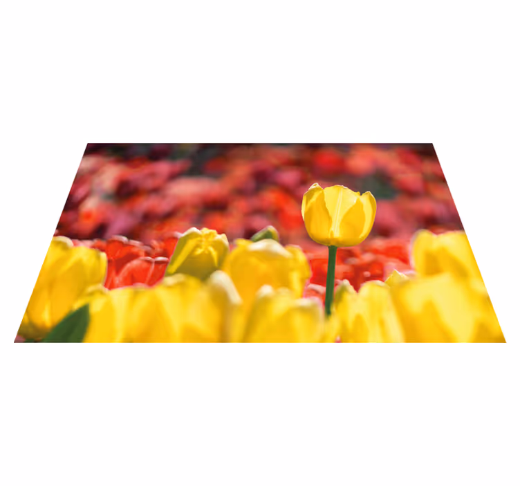 Yellow tulip blooms floral vinyl carpet - TenStickers