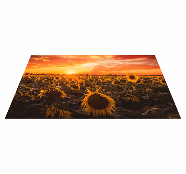 Sunflower Sunset Scene floral vinyl carpet - TenStickers