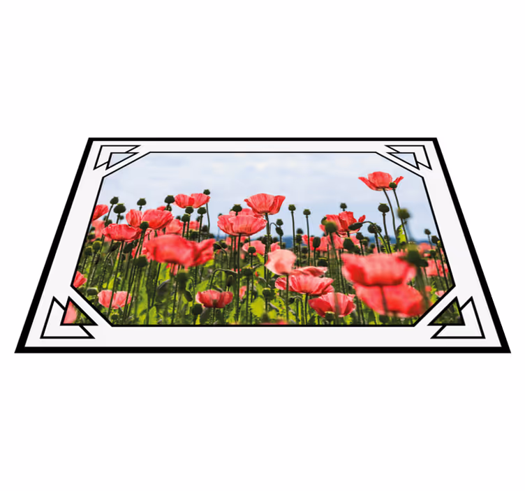 Colorful poppy field floral vinyl carpet - TenStickers