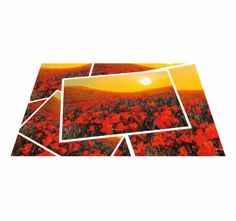 Vibrant Flower Fields nature vinyl carpet - TenStickers