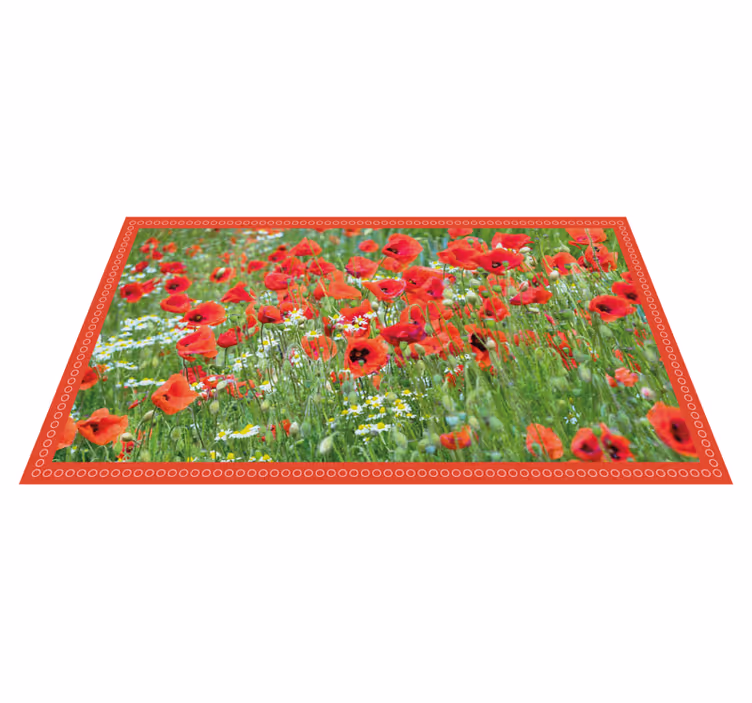 Realistic poppy field floral vinyl carpet - TenStickers