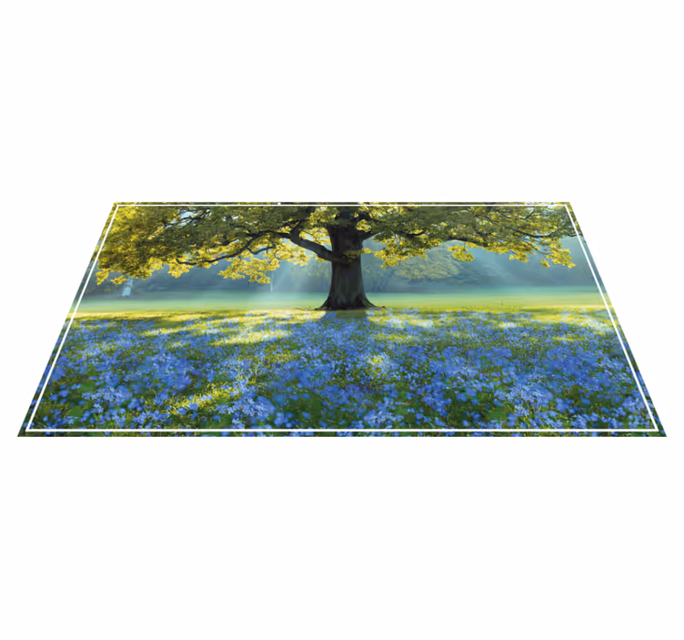 Blooming Tree Scene nature vinyl carpet - TenStickers