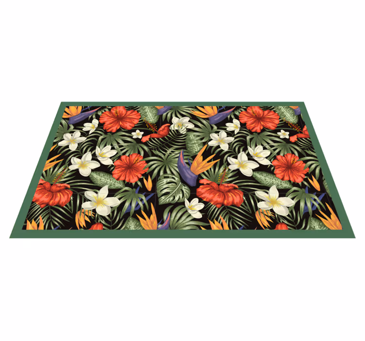 Tropical colorful pattern floral vinyl carpet - TenStickers