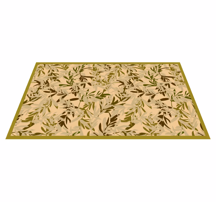 Foliage green motif floral vinyl carpet - TenStickers