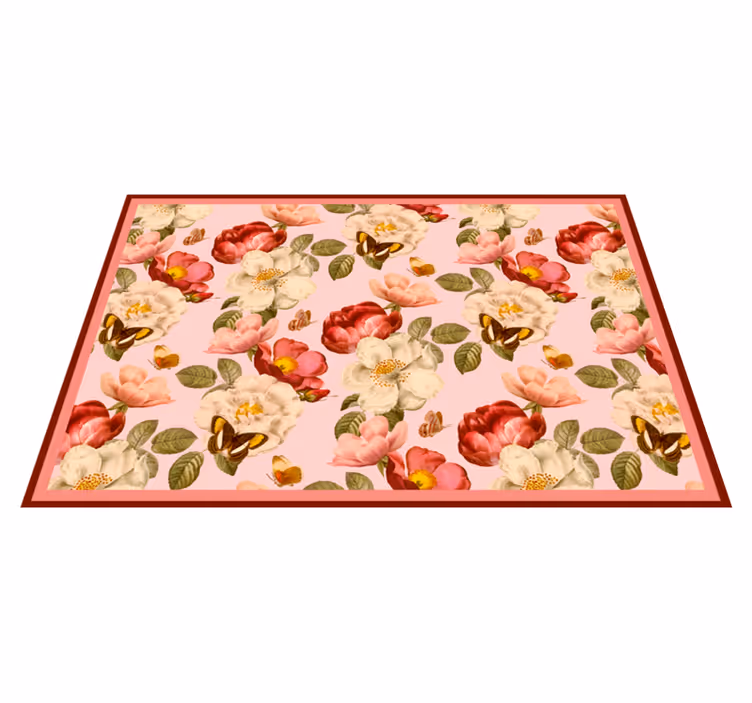 Floral Blossoming Composition floral vinyl carpet - TenStickers