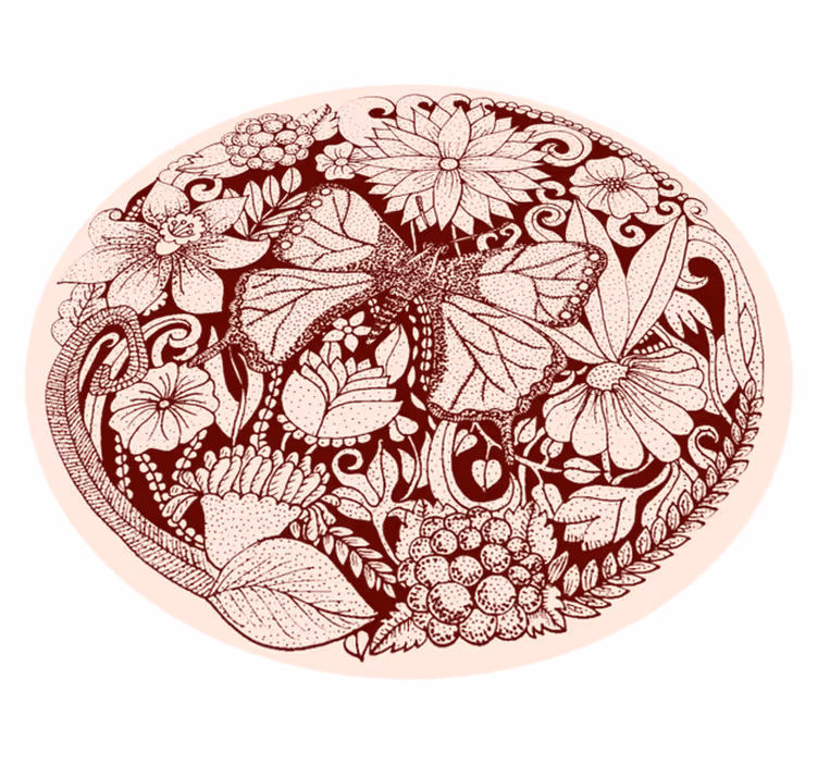 Delicate wing design floral vinyl carpet - TenStickers