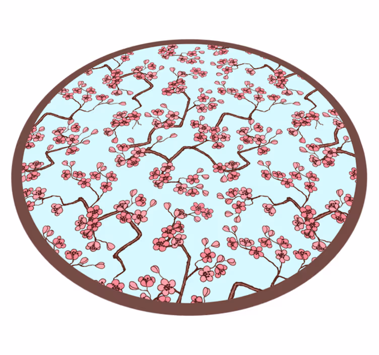 Cherry Blossom Pattern floral vinyl carpet - TenStickers