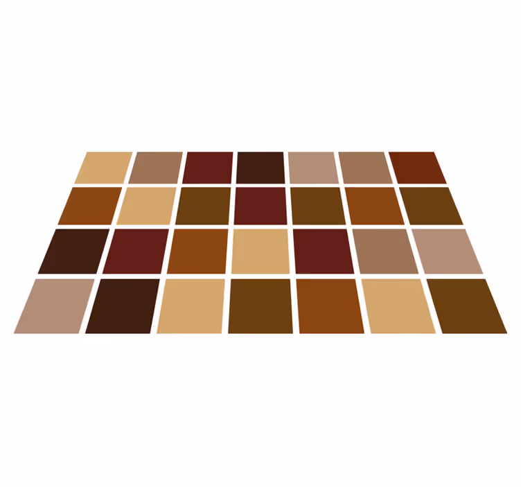 Warm colour blocks bathroom vinyl carpet - TenStickers