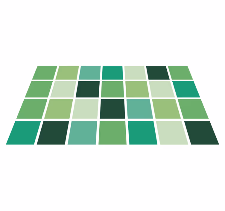 Green Color Blocks bathroom vinyl carpet - TenStickers