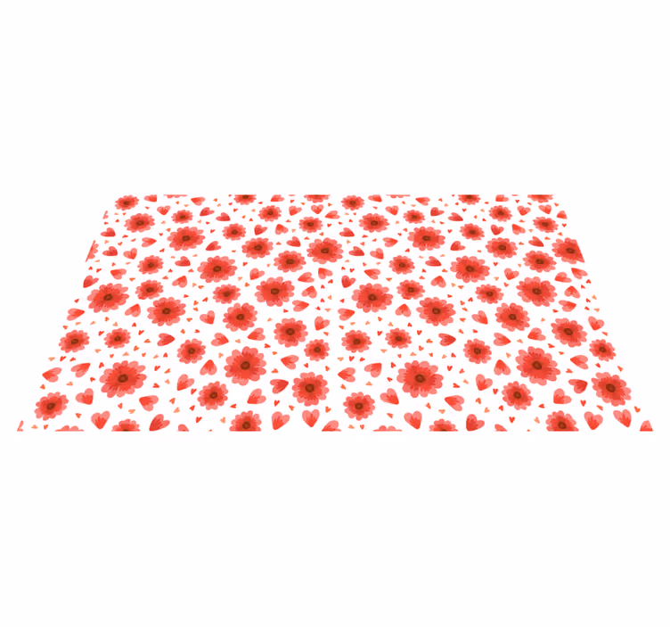 Floral vinyl carpet floral heart design - TenStickers