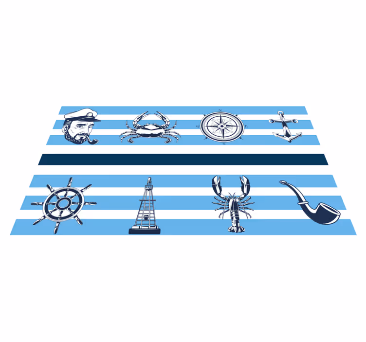 Coastal Nautical Themes bathroom vinyl carpet - TenStickers