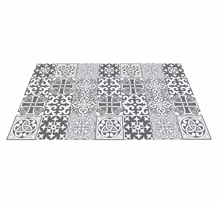 Sophisticated grey arrangements tile vinyl carpet - TenStickers