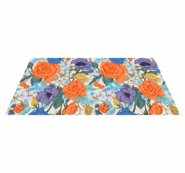 Lively Botanical Arrangement floral vinyl carpet - TenStickers