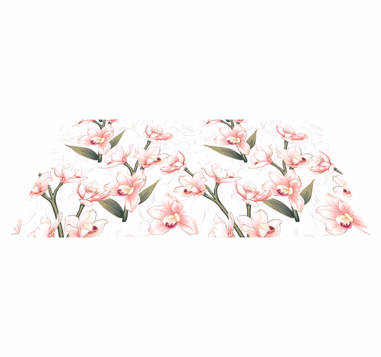 Floral vinyl carpet with elegant floral design - TenStickers