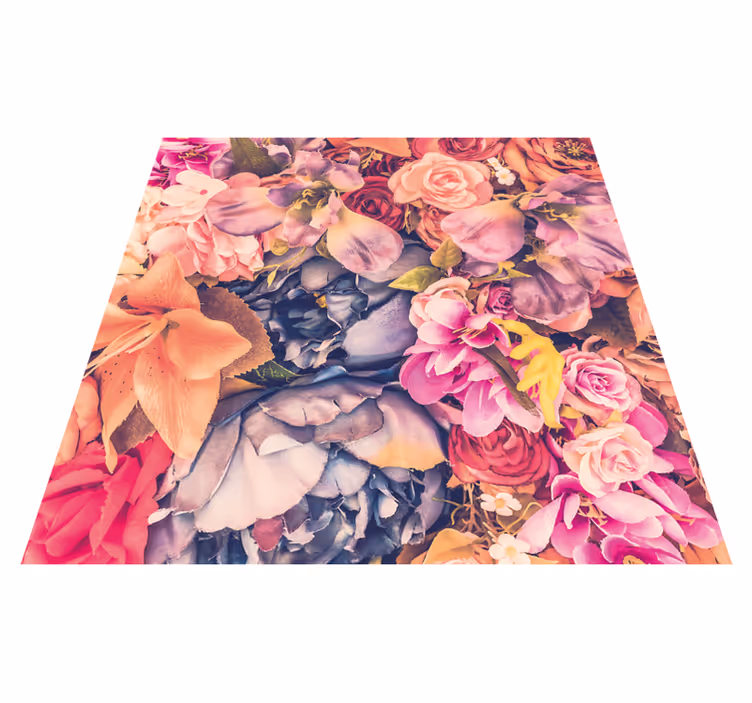 Radiant Botanical Component floral vinyl carpet - TenStickers