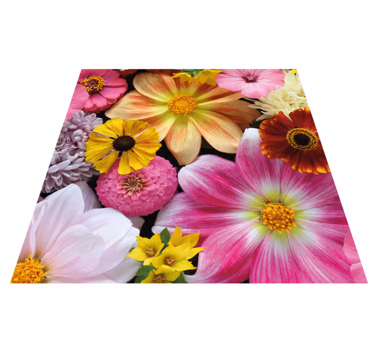 Beautiful realistic arrangement floral vinyl carpet - TenStickers