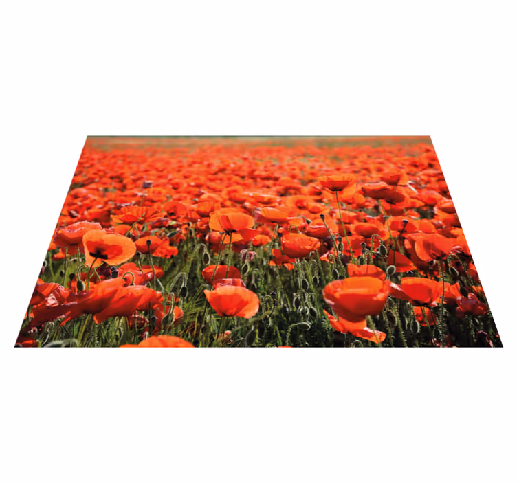 Vibrant Red Poppies floral vinyl carpet - TenStickers