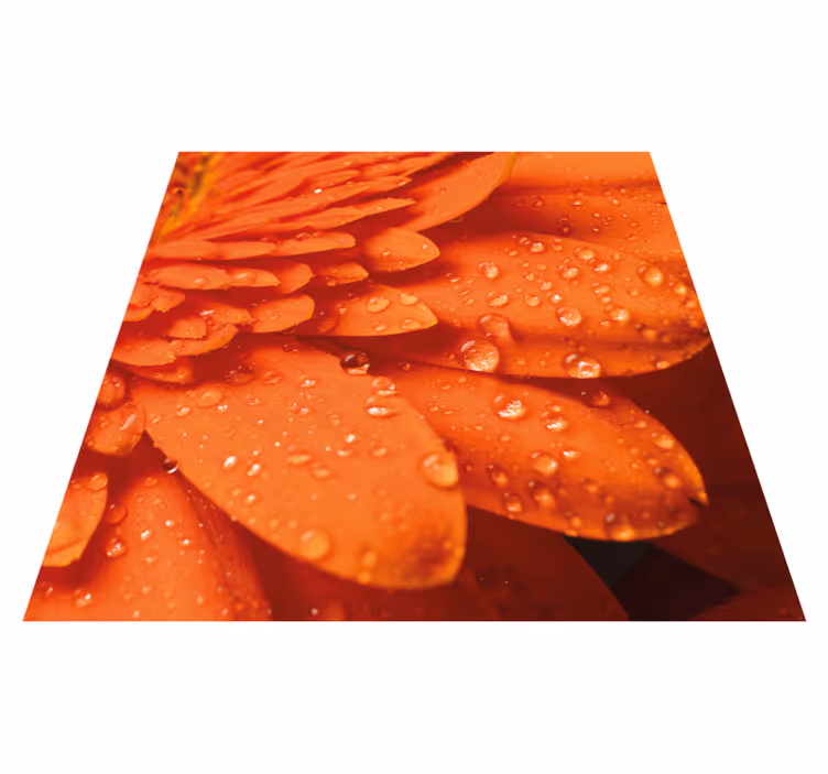 Bright orange petals floral vinyl carpet - TenStickers