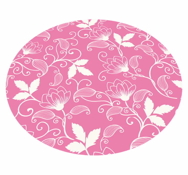 Blush Flower Curves floral vinyl carpet - TenStickers