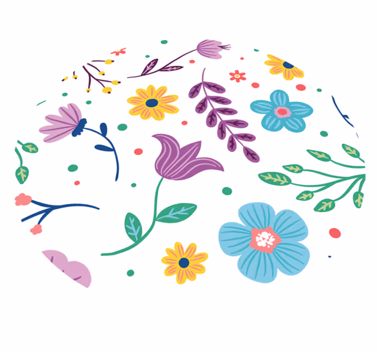 Vibrant Botanical Motivation floral vinyl carpet - TenStickers