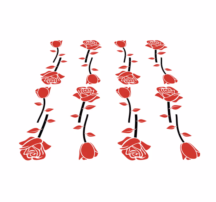 Red Rose Patterns floral vinyl carpet - TenStickers