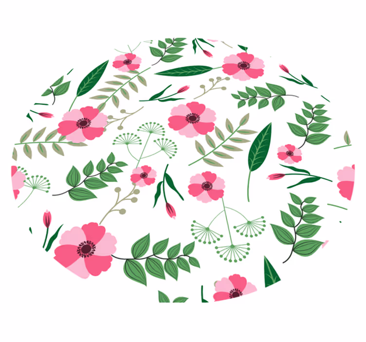 Delightful Floral Motif floral vinyl carpet - TenStickers