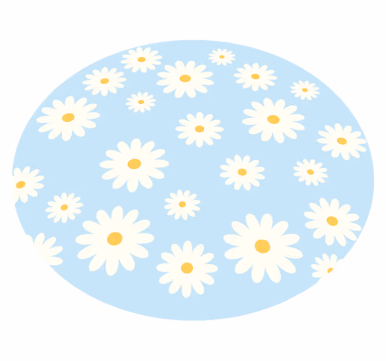 Living room vinyl carpet daisy floral design - TenStickers