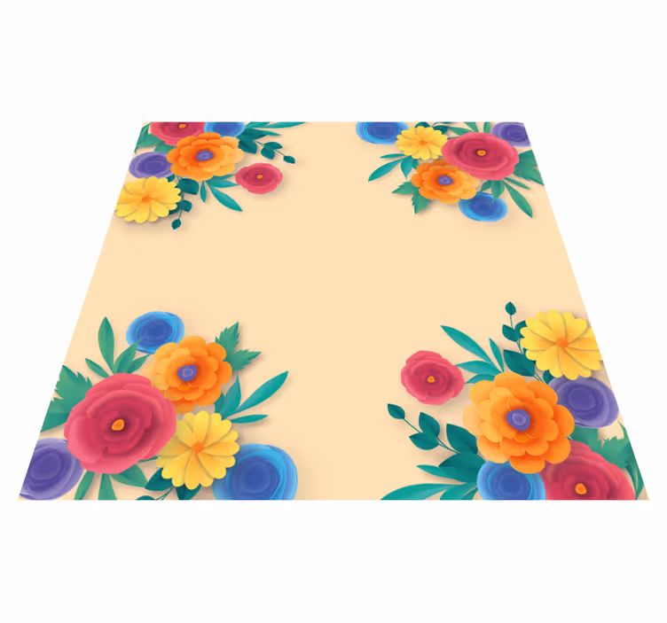 Lively blossom floral vinyl carpet - TenStickers
