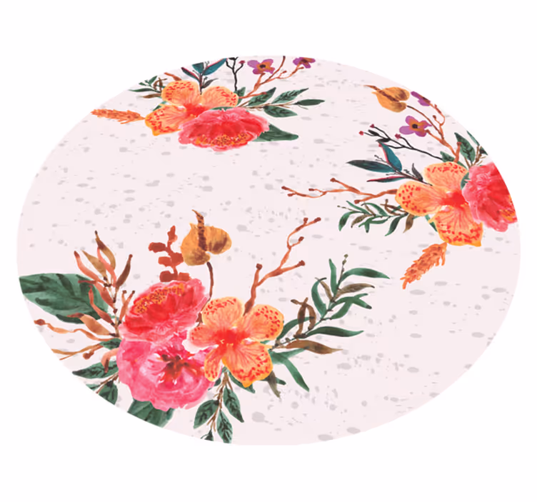 Peonies and orchids floral vinyl carpet - TenStickers