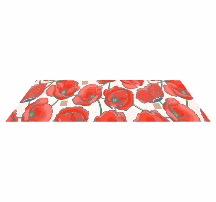 Crimson Blossom Sophistication floral vinyl carpet - TenStickers
