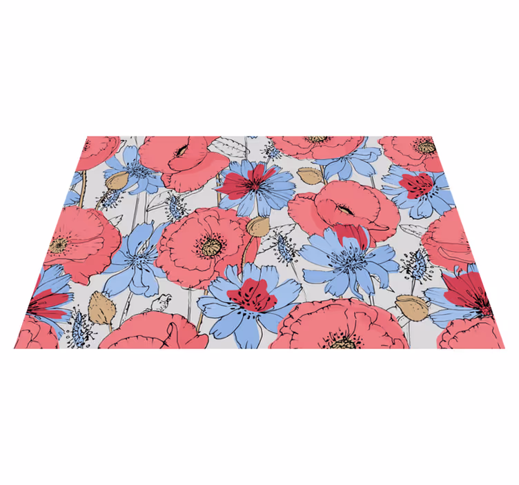 Lively botanical print floral vinyl carpet - TenStickers