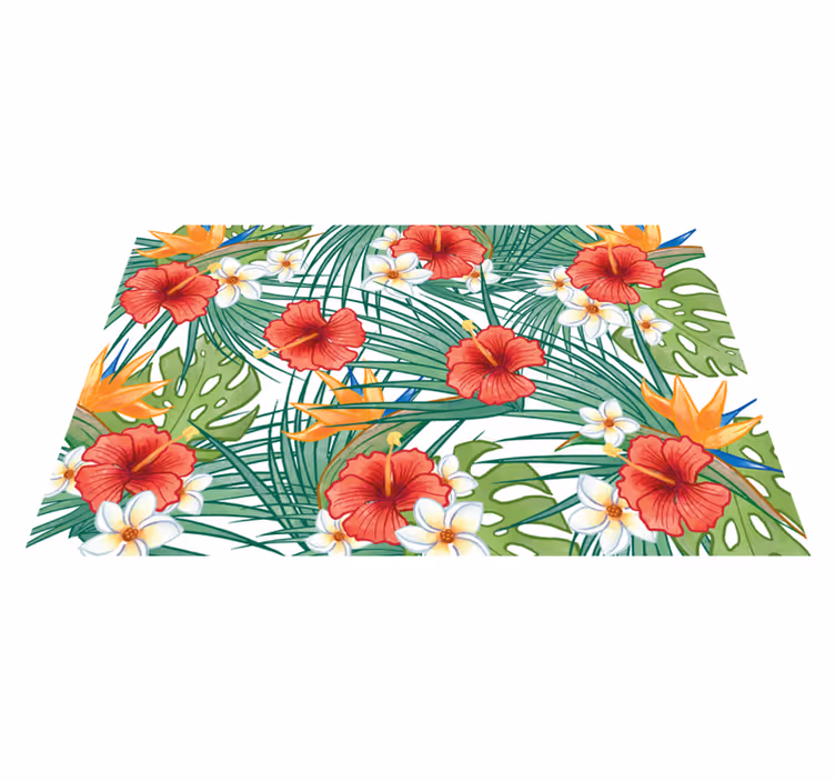 Tropical floral theme floral vinyl carpet - TenStickers