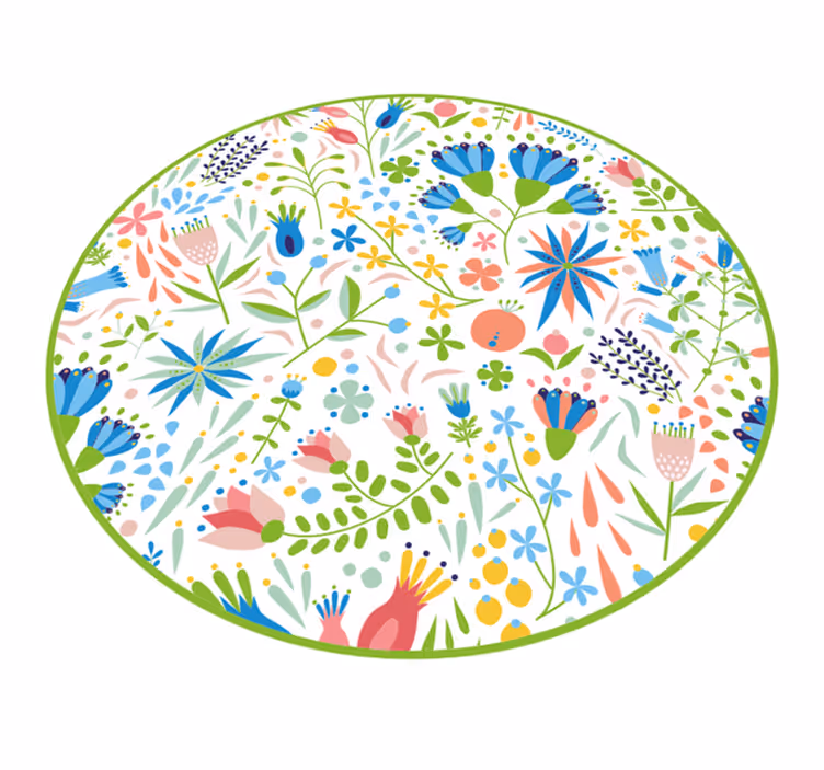 Floral Patterns Delight circular vinyl carpet - TenStickers